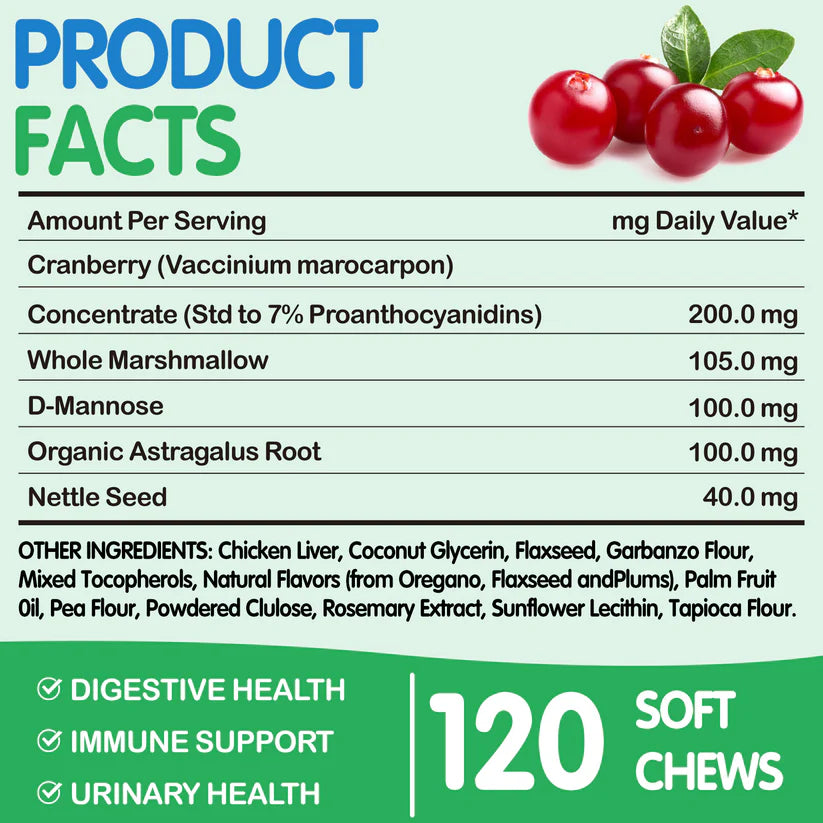 Worafy Bladder Control & Cranberry Chews For Dogs