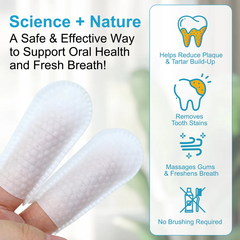Worafy Dental Care Finger Wipes For Dogs and Cats 50 Wipes