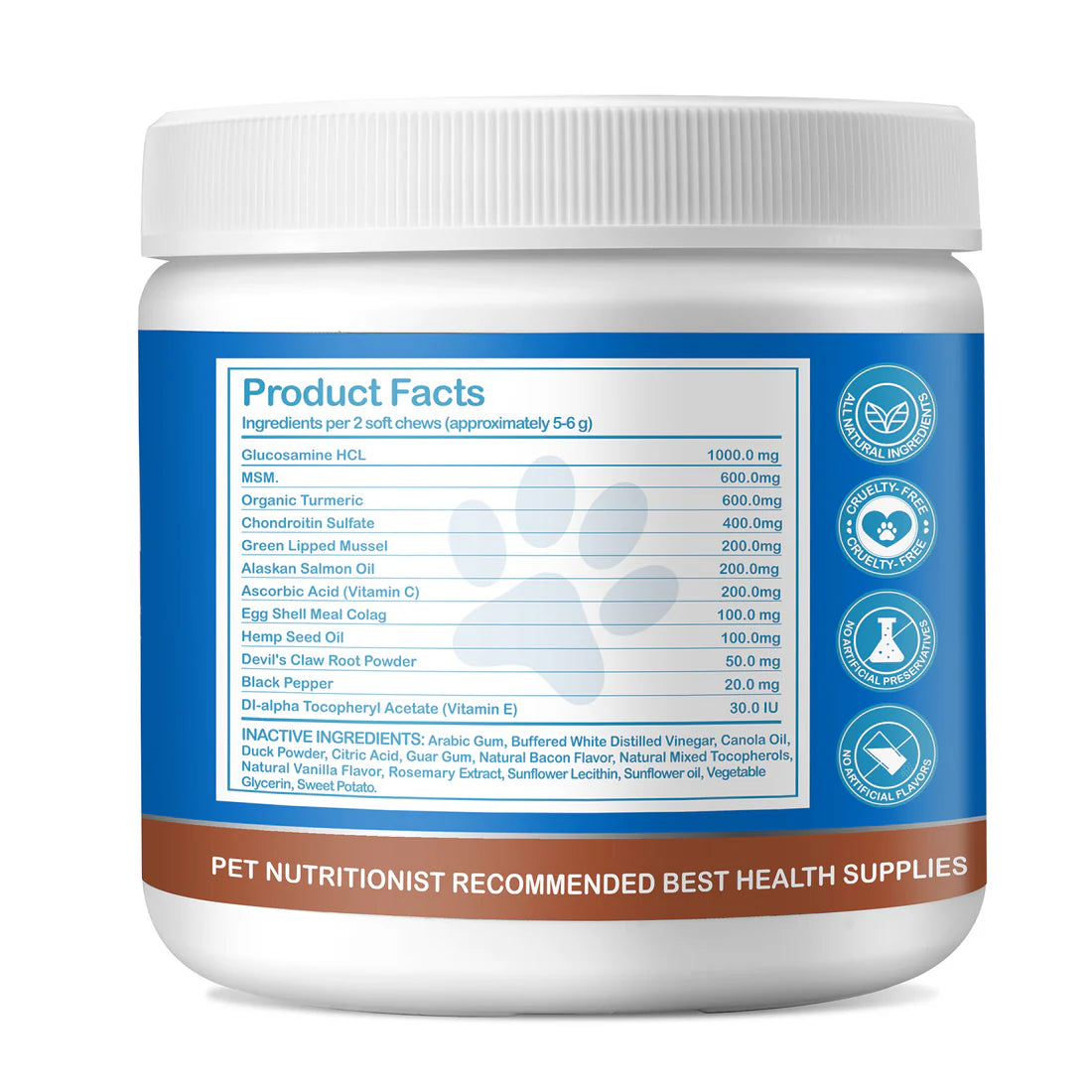 Worafy Hip + Joint + Glucosamine Hemp Chews For Dogs